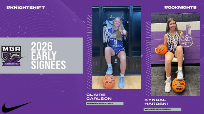 Middle Georgia State Women's Basketball Head Coach Steven Rhodes has announced the commitments of two championship-winning guards to his 2026 recruiting class: Kyndal Haroski of Riverside High School (Greer, S.C.) and Claire Carlson of Cherokee Bluff High School (Flowery Branch, Ga.).